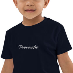 Geborduurd biologisch katoenen T-shirt Dark