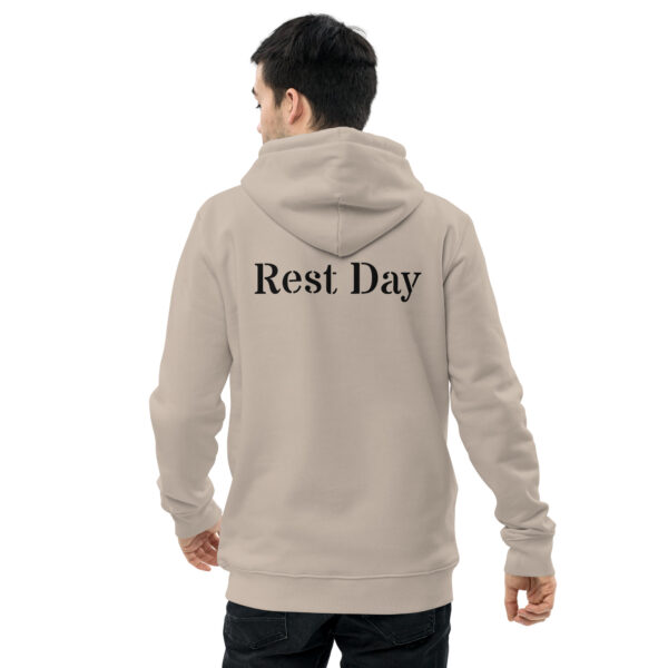 Essential Eco-hoodie met opdruk - Rest Day Licht