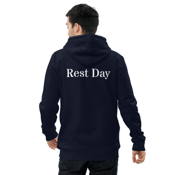 Essential Eco-hoodie met opdruk - Rest Day donker