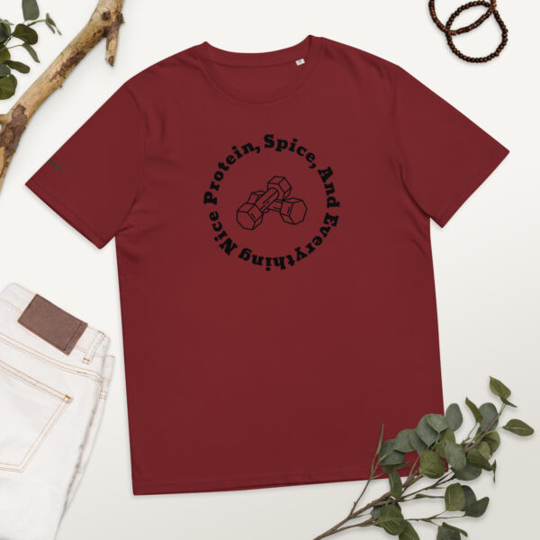 T-shirt van biologisch katoen met opdruk - Protein and spice licht - Afbeelding 3