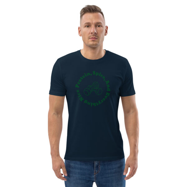 T-Shirt van biologisch katoen met opdruk- Protein and Spice donker