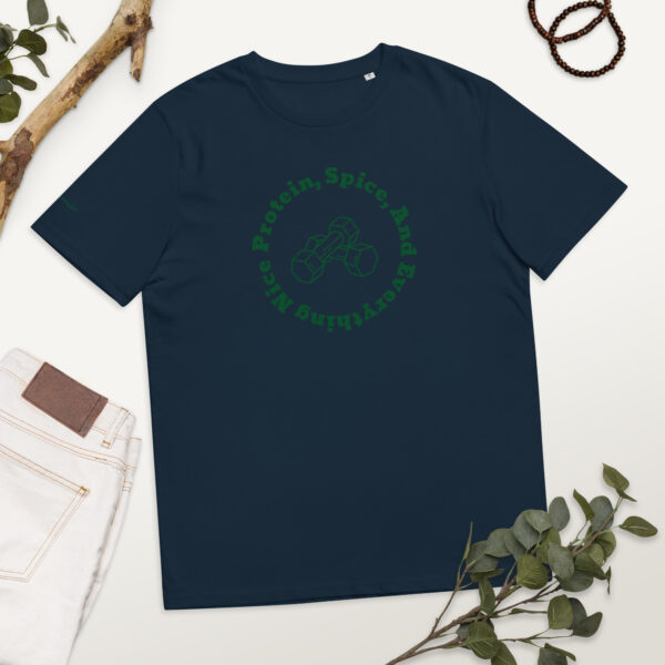T-Shirt van biologisch katoen met opdruk- Protein and Spice donker - Afbeelding 5