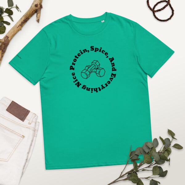 T-shirt van biologisch katoen met opdruk - Protein and spice licht - Afbeelding 8