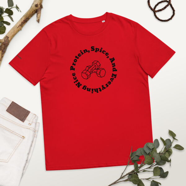 T-shirt van biologisch katoen met opdruk - Protein and spice licht - Afbeelding 4