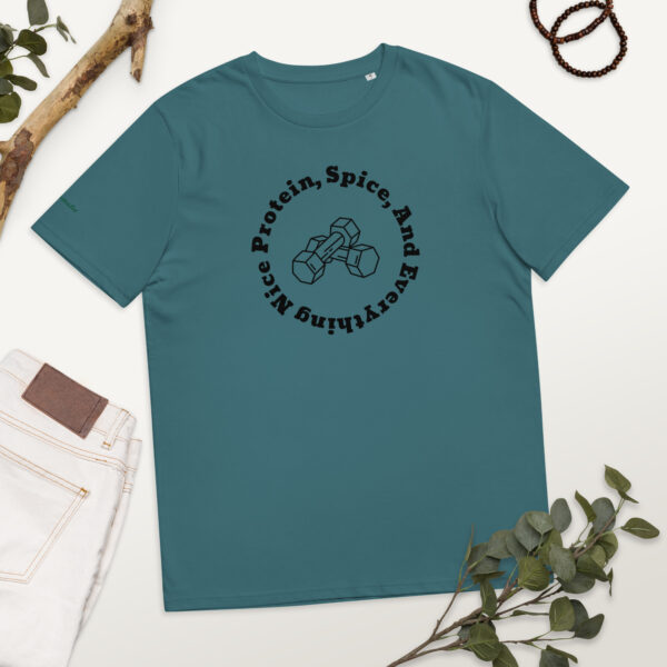 T-shirt van biologisch katoen met opdruk - Protein and spice licht - Afbeelding 5
