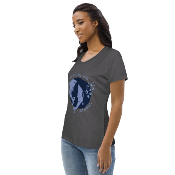 Getailleerd Eco-T-shirt voor dames met opdruk - Dolphin - Afbeelding 5