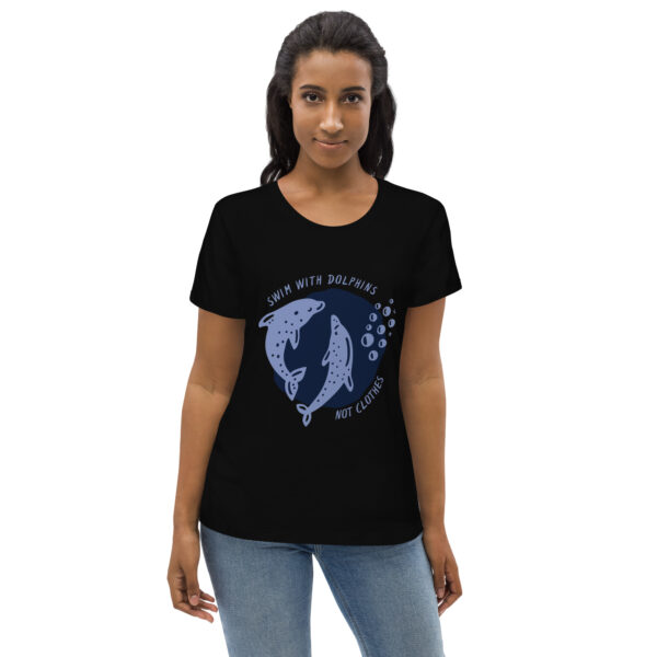 Getailleerd Eco-T-shirt voor dames met opdruk - Dolphin - Afbeelding 3