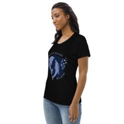 Getailleerd Eco-T-shirt voor dames met opdruk - Dolphin