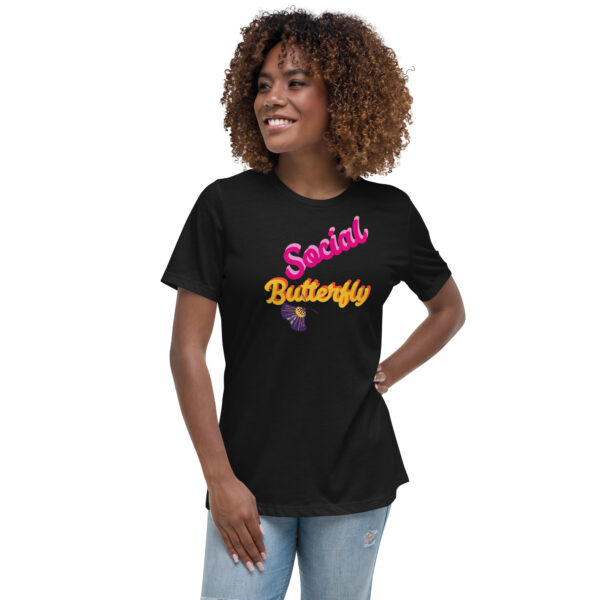 Relaxed dames T-shirt met opdruk - vlinder - Afbeelding 3