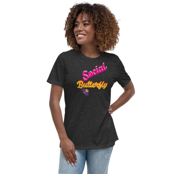 Relaxed dames T-shirt met opdruk - vlinder - Afbeelding 4