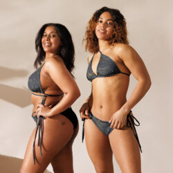 Grijze String bikini met goud - Marmer