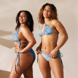Lichtblauwe String bikini - Marmer