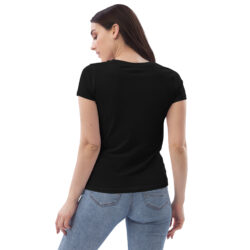 Getailleerd Eco-T-shirt voor dames met opdruk - Happines