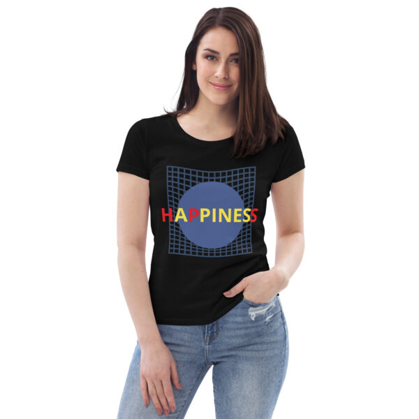 Getailleerd Eco-T-shirt voor dames met opdruk - Happines - Afbeelding 2